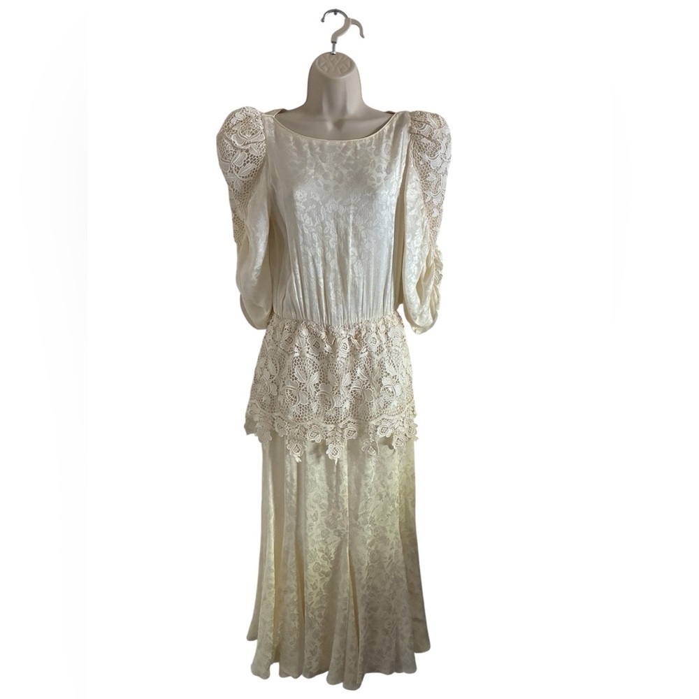 Vintage Lillie Rubin x Capriccio by Digna 80’s Silk Gown USA Made Wedding 8